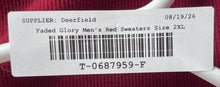 Load image into Gallery viewer, Faded Glory Mens Red Long Sleeve Round Neck Pullover Sweater Size 2XL 50/52

