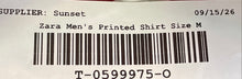 Load image into Gallery viewer, Zara Mens Blue White Slim Fit Collared Button-Up Shirt Size Large
