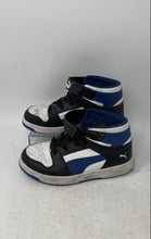Load image into Gallery viewer, Puma Unisex Kids Rebound Layup Black White Blue Leather Sneaker Shoes Size 1C
