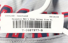 Load image into Gallery viewer, Majestic Kids Gray Cleveland Indians Francisco Lindor #12 Baseball Jersey Sz XL
