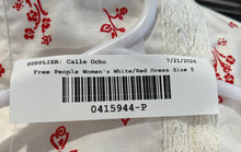 Load image into Gallery viewer, Free People Womens White Red Floral Cap Sleeve Peter Pan Collar Mini Dress Sz S
