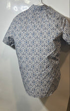 Load image into Gallery viewer, Michael Kors Mens Blue Floral Print Short Sleeve Button-Up Shirt Size Large
