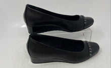 Load image into Gallery viewer, Anne Klein Womens Black Round Toe Slip-On Wedge Pump Heels Size 6M
