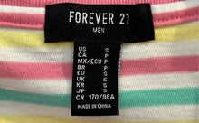 Load image into Gallery viewer, Forever 21 Mens Multicolor Striped Cotton Crew Neck Pullover T-Shirt Size Small
