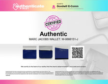 Load image into Gallery viewer, Authentic Marc Jacobs Womens Gotham Blue Leather Compact Wallet Zipper Damaged
