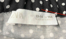 Load image into Gallery viewer, Zara Girls Black White Polka Dots Elastic Waist Pull-On A-Line Skirt Size 13-14
