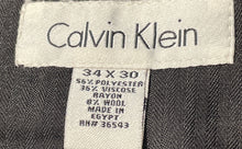 Load image into Gallery viewer, Calvin Klein Mens Black Printed Flat Front Slash Pocket Dress Pants Size 34X30
