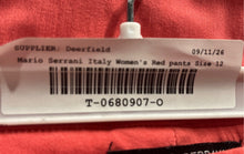 Load image into Gallery viewer, Mario Serrani Italy Womens Red Flat Front Straight Leg Ankle Pants Size 12
