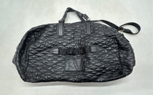 Load image into Gallery viewer, DKNY Unisex Black Quilted Double Handle Pockets Zip Top Lined Travel Duffle Bag
