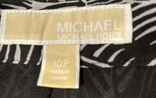 Load image into Gallery viewer, Michael Kors Womens Black White Leaf Print Wide-Leg Trouser Pants Size 10P
