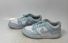 Load image into Gallery viewer, Nike Girls Dunk Low FB9109-105 White Blue Leather Lace-Up Sneaker Shoes Size 5Y
