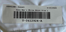 Load image into Gallery viewer, Zara Mens White Short Sleeve Slim Fit Button-Up Shirt Size Large
