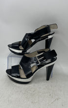Load image into Gallery viewer, Michael Kors Womens Carla Black Leather Stiletto Heel Slingback Sandals Size 8M
