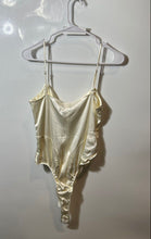 Load image into Gallery viewer, Zara Womens Cream Satin Bustier Corset-Style Camisole Bodysuit Blouse Top Size M

