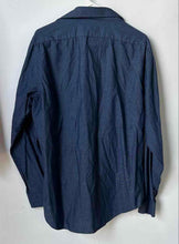 Load image into Gallery viewer, Calvin Klein Mens Blue Slim Fit Stretch Wrinkle Free Dress Shirt Size Large
