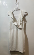 Load image into Gallery viewer, Guess Womens White Ruffle V-Neck Sleeveless Pullover Mini Dress Size Small
