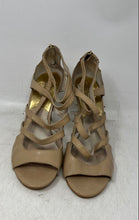 Load image into Gallery viewer, Michael Kors Womens Jessie Beige Patent Leather Strappy Heels Size 9.5 M
