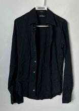 Load image into Gallery viewer, Zara Mens Black Long Sleeve Spread Collar Button-Up Shirt Size Small
