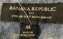 Load image into Gallery viewer, Banana Republic Mens Blue Long Sleeves Slim Fit Button-Up Shirt Size Medium
