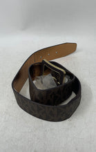 Load image into Gallery viewer, Michael Kors Mens Brown Signature Print Adjustable Buckle Dress Belt Size M/L
