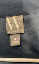 Load image into Gallery viewer, Worthington Womens Blue Belted Tie Neck Fit &amp; Flare Dress Size XL With Tag
