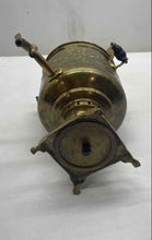 Load image into Gallery viewer, Antique Brass Russian Samovar Ornate Engraved Floral Design Solid Teapot
