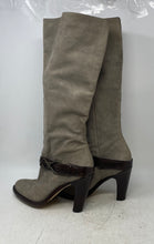 Load image into Gallery viewer, Cole Haan Nike Air Womens Gray Brown Block Heel Knee High Booties Size 8.5B
