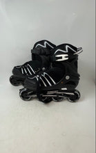 Load image into Gallery viewer, Bobicom Boys Black White Lace-Up Light-Up Adjustable Strap Inline Skates Size 9

