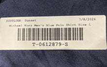Load image into Gallery viewer, Michael Kors Mens Blue Cotton Short Sleeve Collared Golf Polo Shirt Size L
