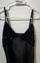 Load image into Gallery viewer, Forever 21 Womens Black Sleeveless Sequin Satin Midi Slip Dress Size XS
