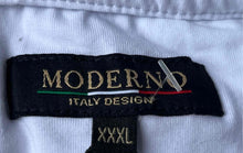 Load image into Gallery viewer, Moderno Mens White Gold Short Sleeve Collared Polo Shirt Size XXXL
