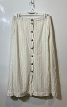 Load image into Gallery viewer, H&amp;M Womens White Black Pinstripe Button Front Long A-Line Skirt Size 6
