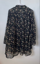 Load image into Gallery viewer, Zara Womens Black Floral Long Sleeve Button Front One-Piece Romper Size M
