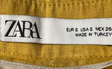 Load image into Gallery viewer, Zara Womens Yellow Pockets Pleated Front Wide-Leg Side Zip Trousers Pants Sz S
