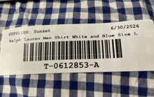 Load image into Gallery viewer, Ralph Lauren Mens White And Blue Gingham Cotton Button-Up Shirt Size Large
