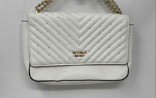Load image into Gallery viewer, Victoria's Secret Womens Bond Street White Faux Leather Studded Shoulder Purse

