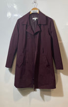 Load image into Gallery viewer, New York &amp; Company Womens Burgundy Double-Breasted Trench Coat Size XL
