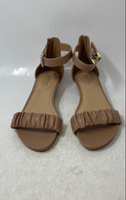 Load image into Gallery viewer, Kenneth Cole Reaction Womens Scrunch Brown Wedge Ankle Strap Sandals Size 9
