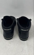 Load image into Gallery viewer, Lacoste Mens Ampthill Black Leather Lace-Up Mid Top Sneaker Shoes Size 9.5
