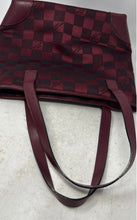 Load image into Gallery viewer, Pierre Cardin Womens Red Checkered Back Zip Pocket Double Handle Shoulder Bag
