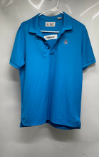 Load image into Gallery viewer, Penguin Mens Blue Short Sleeve Spread Collar Golf Polo Shirt Size Small
