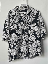 Load image into Gallery viewer, Pierre Cardin Mens Black Cotton Floral Print Button-Up Shirt Size XL
