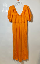 Load image into Gallery viewer, Banana Republic Womens Orange Short Sleeve Deep V-Neck Back Zipper Maxi Dress 4

