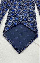 Load image into Gallery viewer, Valentino Cravatte Mens Blue Geometric Print Silk Adjustable Long Designer Tie
