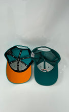 Load image into Gallery viewer, Lot Of 2 Assorted Mens Turquoise Orange NFL Miami Dolphins Baseball Caps
