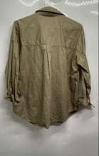 Load image into Gallery viewer, Zara Womens Green Cotton Long Sleeve Collared Regular Fit Button-Up Shirt Size S

