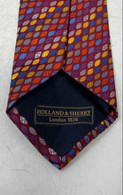 Load image into Gallery viewer, Holland &amp; Sherry London Mens Red Blue Geometric Print Silk Designer Tie
