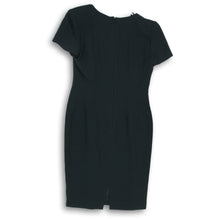 Load image into Gallery viewer, Maggy London Womens Black Short Sleeve Round Neck Back Zip Sheath Dress Size 4
