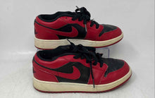Load image into Gallery viewer, Nike Boys Air Jordan 1 Low Red Black Leather Lace-Up Sneaker Shoes Size 6Y
