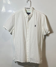 Load image into Gallery viewer, Psycho Bunny Mens White Cotton Short Sleeve Button-Up Shirt Size Medium
